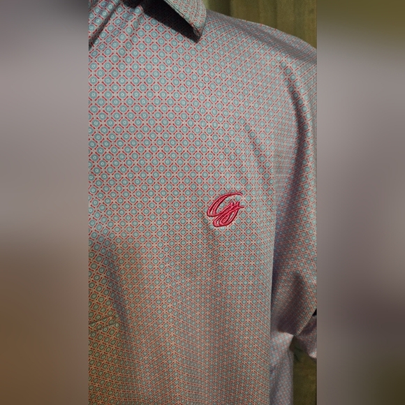 GRUN GOLF Maze Polo In Purplw Print. Size Large - Picture 13 of 15